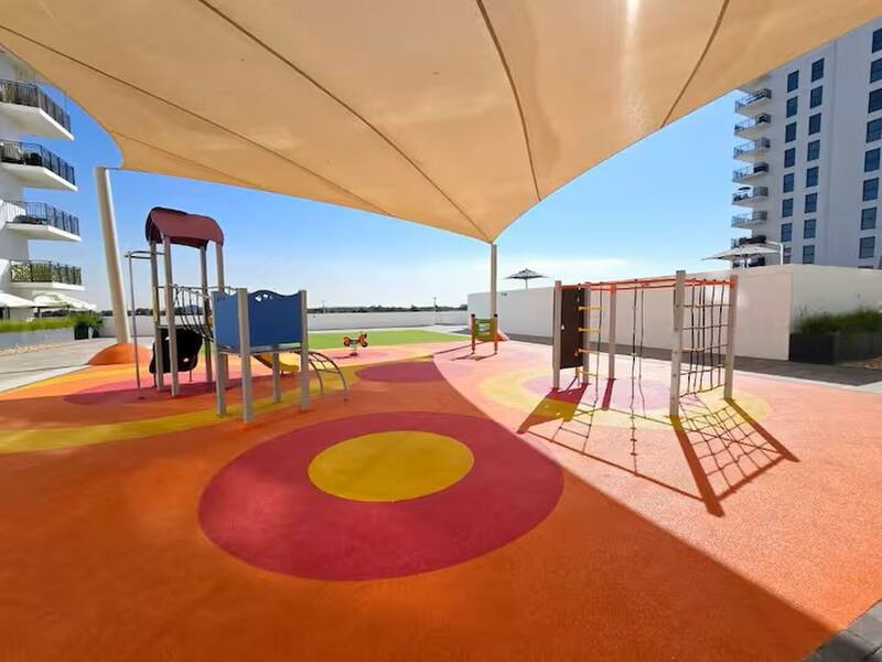 Shaded outdoor children's play area